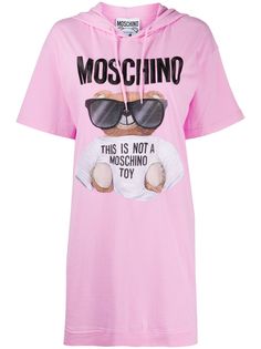 Moschino платье-футболка Teddy Bear с капюшоном