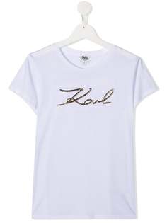 Karl Lagerfeld Kids футболка с вышитым логотипом