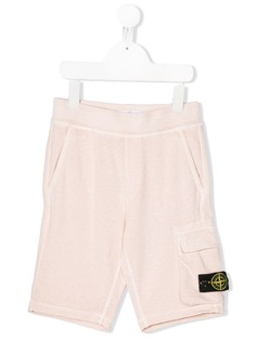 Stone Island Junior шорты с накладным карманом и нашивкой-логотипом