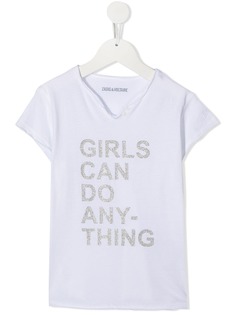 Zadig & Voltaire Kids футболка хенли Girls Can Do Anything