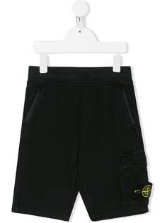 Stone Island Junior шорты с нашивкой-логотипом