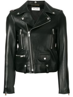Saint Laurent укороченная байкерская куртка