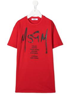 Msgm Kids платье-футболка с логотипом