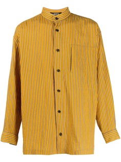 Issey Miyake Pre-Owned полосатая рубашка 1980-х годов с воротником-стойкой