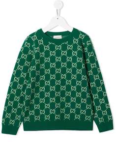 Gucci Kids джемпер с круглым вырезом и узором GG Supreme