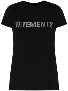 Vetements футболка с декорированным логотипом и короткими рукавами