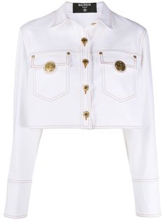 Balmain укороченная джинсовая куртка