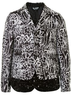 Black Comme Des Garçons пиджак с принтом граффити