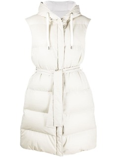 Brunello Cucinelli дутый жилет с капюшоном