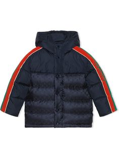 Gucci Kids пуховик с узором GG Supreme