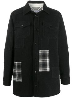 Off-White куртка-рубашка со вставками в клетку