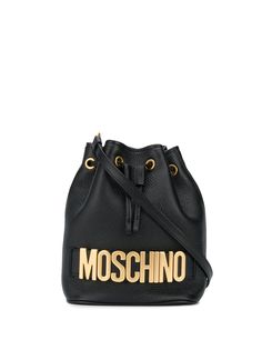 Moschino сумка-ведро с металлическим логотипом