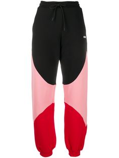 MSGM спортивные брюки в стиле колор-блок с логотипом