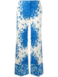 Valentino брюки широкого кроя с цветочным принтом
