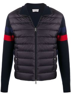 Moncler пуховик с трикотажными рукавами