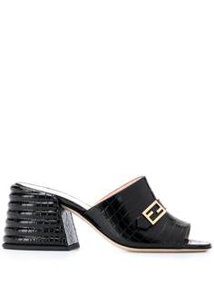Fendi мюли Promenade с тиснением под кожу крокодила