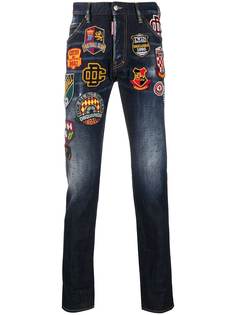 Dsquared2 джинсы прямого кроя в технике пэчворк