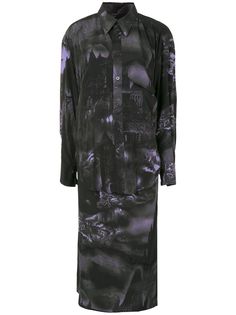 Ys платье-рубашка с принтом Y's