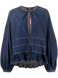 Dsquared2 джинсовая блузка с оборками