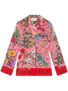 Gucci рубашка с принтом Flora