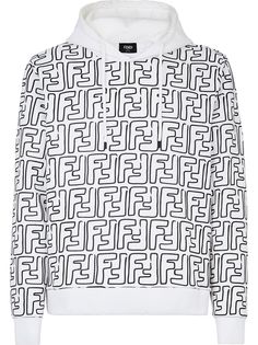 Fendi худи с кулиской и узором Zucca