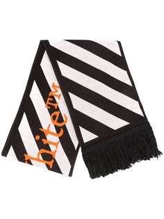 Off-White шарф в диагональную полоску с логотипом