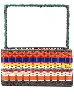 MARNI INTERIORS striped woven basket