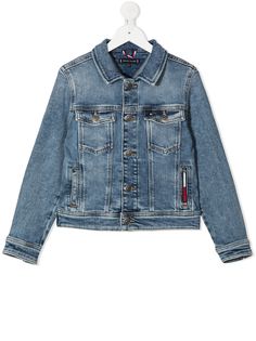 Tommy Hilfiger Junior джинсовая куртка с эффектом потертости