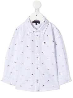 Tommy Hilfiger Junior рубашка с длинными рукавами и вышитым логотипом