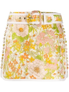 Zimmermann юбка с цветочным принтом и D-образной пряжкой