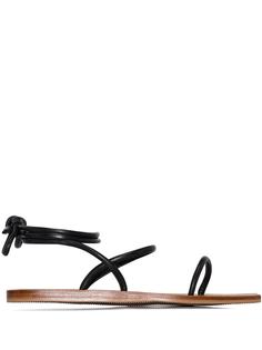 st. agni Black Asami leather wrap sandals