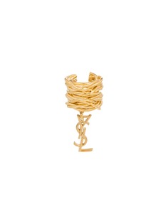 Saint Laurent gold tone monogram ear cuff