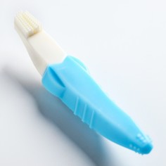 Зубная щетка, силиконовая, цвет голубой