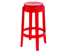 Табурет полубарный ghost (desondo) красный 68 см.