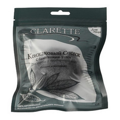 Clarette, Конжаковый спонж для лица, с бамбуковым углем