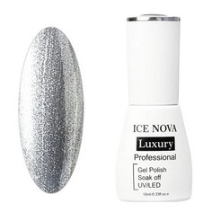 Ice Nova, Гель-лак Luxury №120, Silver Glitte