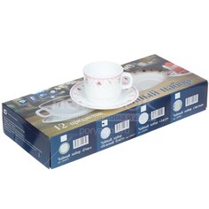 Сервиз чайный из стеклокерамики, 12 предметов, Нежный букет KFB250T-12 Daniks