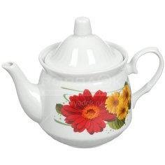 Чайник заварочный фарфоровый, 550 мл, Праздничная гербера 3С0794 Добрушский фарфоровый завод