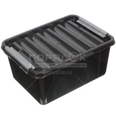 Ящик хозяйственный, 15 л, 41х29.5х18.3 см, Полимербыт Full Black С50804