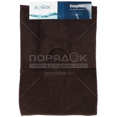 Коврик для ванной и туалета Aqwin Макароны TZCY-PP011 коричневый, 2 шт, 50х60 см, 60х90 см