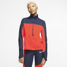 Женская беговая футболка с молнией на половину длины Nike Repel