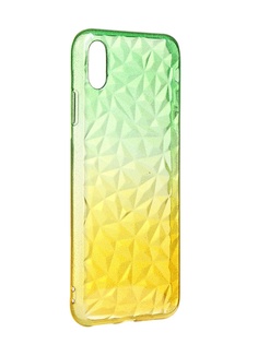 Чехол Krutoff для APPLE iPhone XS Max Crystal Silicone Yellow-Green 12212