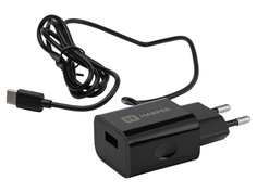 Зарядное устройство Harper WCH-5118 USB 2.1A кабель USB Type-C Black