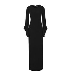 Шелковое платье-макси с высоким разрезом и длинным рукавом Tom Ford