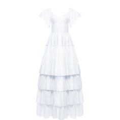 Хлопковое платье-макси с оборками Dolce & Gabbana