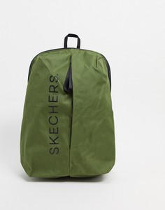 Оливковый рюкзак на молнии с логотипом Skechers-Зеленый