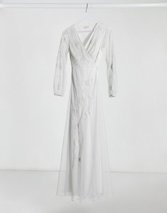 Платье макси с запахом и вышивкой Frock & Frill-Белый