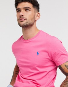 Светло-розовая футболка классического кроя с логотипом Polo Ralph Lauren-Розовый