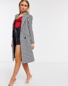 Двубортное пальто в клетку I Saw It First-Многоцветный