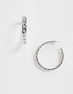 Серебристые серьги-кольца Vero Moda-Серебряный